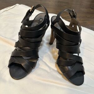 DKNY Black Strappy SEXY 4” High Heeled Sandals